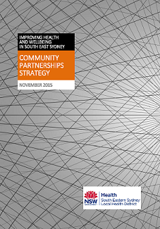 Cover of the  SESLHD Community Partnerships Strategy 2017