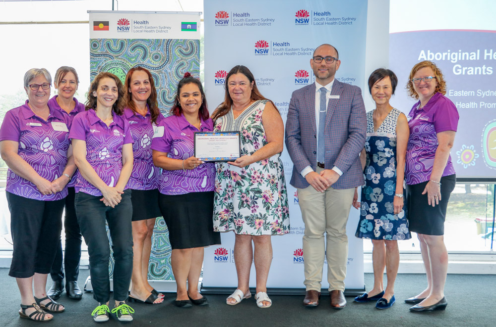 Winners accepting their awards at the official Aboriginal Healthy Lifestyle Grants ceremony 