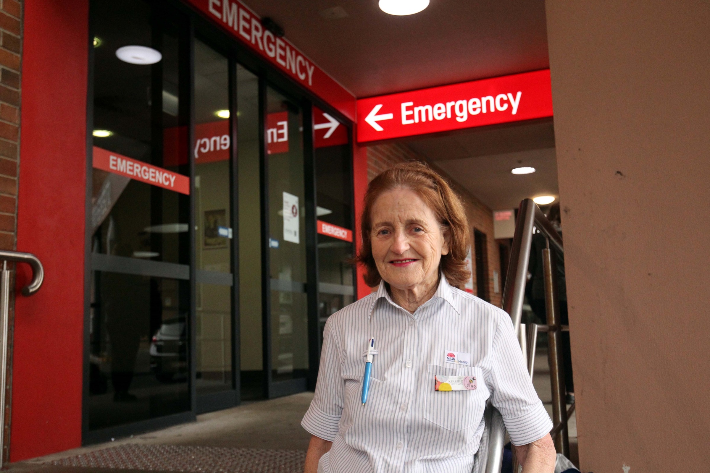 Kerrie Osterberg outside the Emergency Department at St George Hospital.